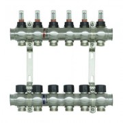 Колекторний блок з витратомірами Raftec STEEL 1"х6 RC03-06